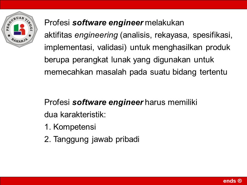 Profesi software engineer melakukan