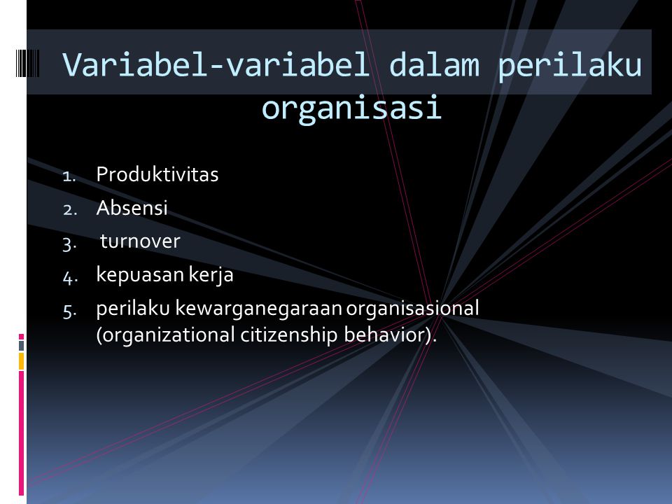 Variabel-variabel dalam perilaku organisasi
