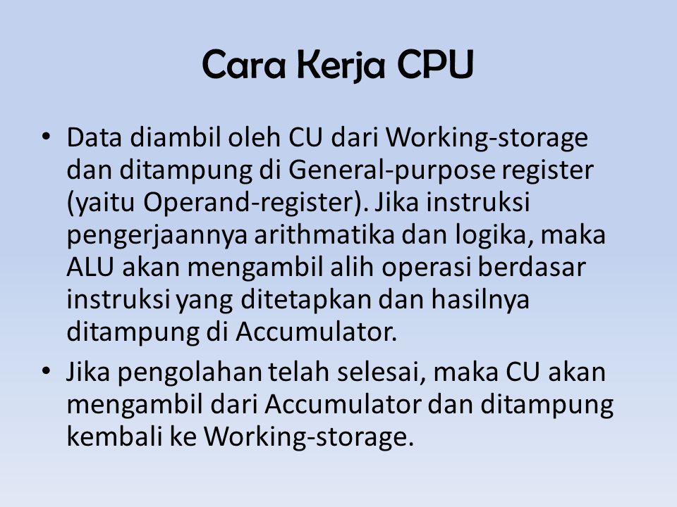 Cara Kerja CPU