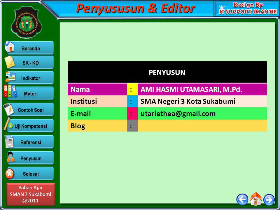 Penyususun & Editor PENYUSUN Nama : AMI HASMI UTAMASARI, M.Pd.