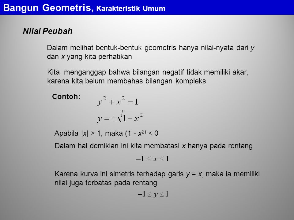 Bangun Geometris, Karakteristik Umum