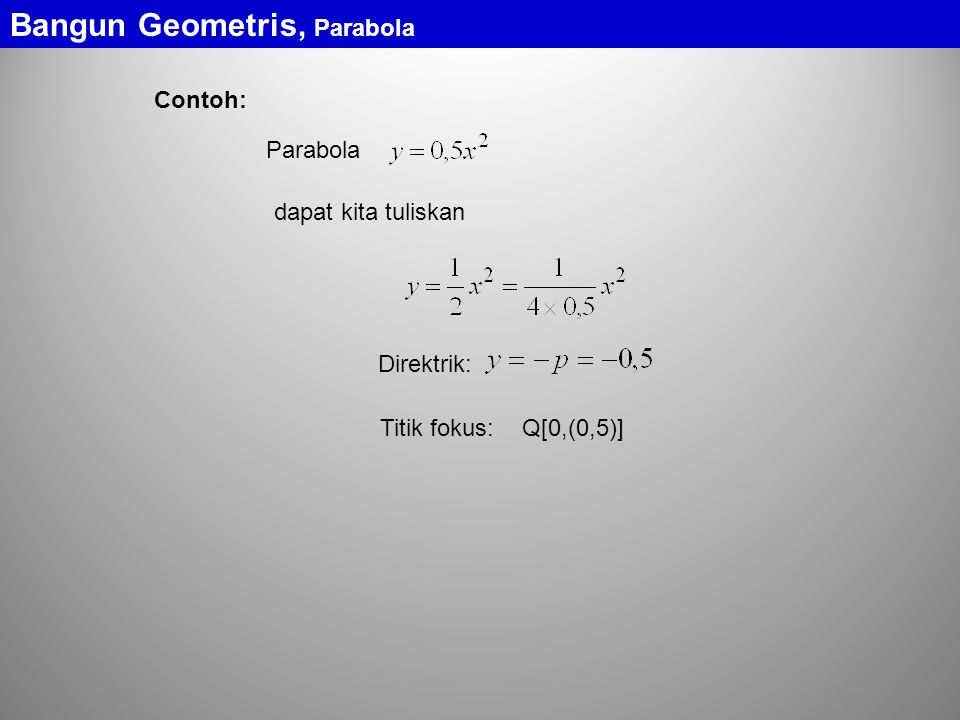 Bangun Geometris, Parabola