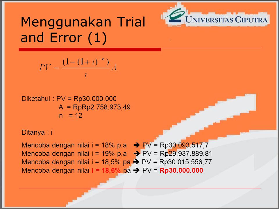Menggunakan Trial and Error (1)