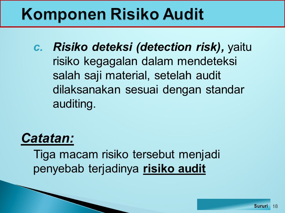 Komponen Risiko Audit Catatan: