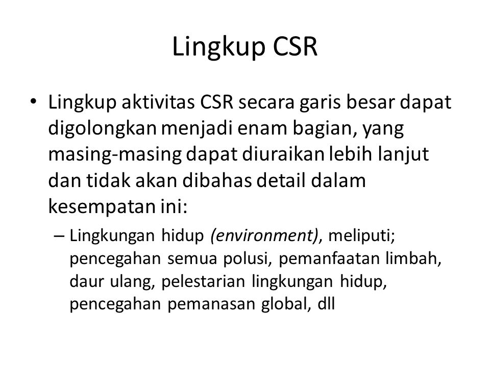 Lingkup CSR