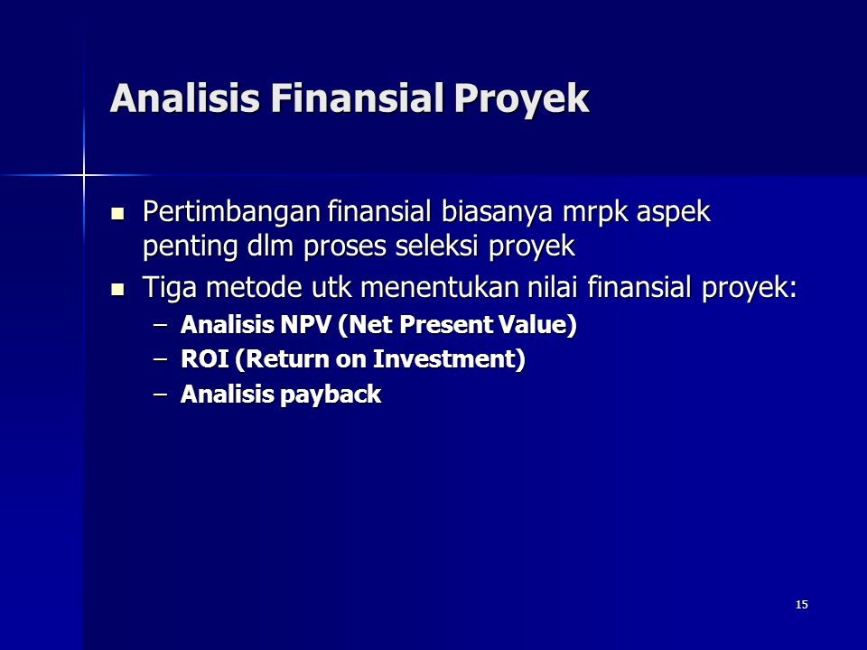 Analisis Finansial Proyek