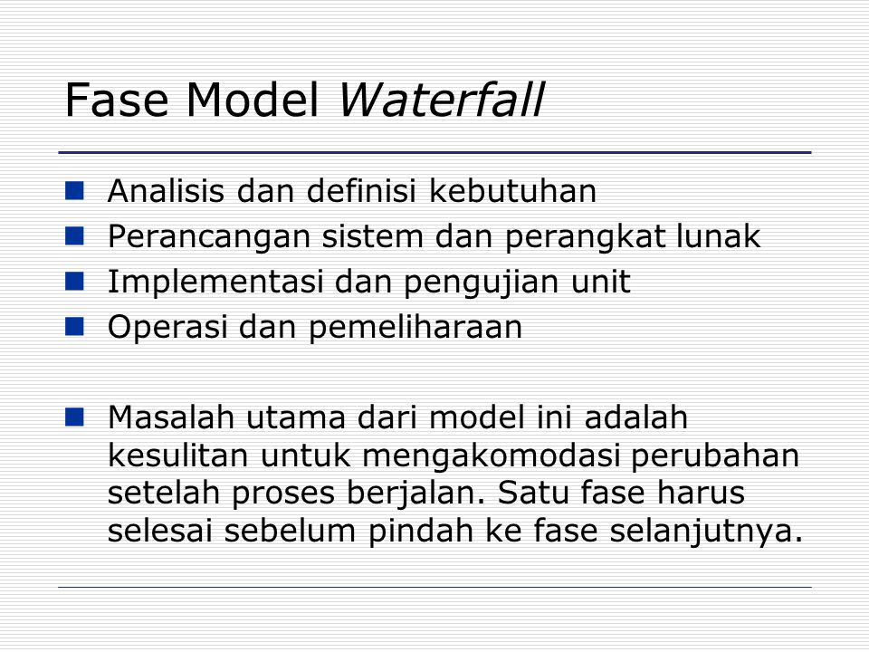 Masalah Model Waterfall
