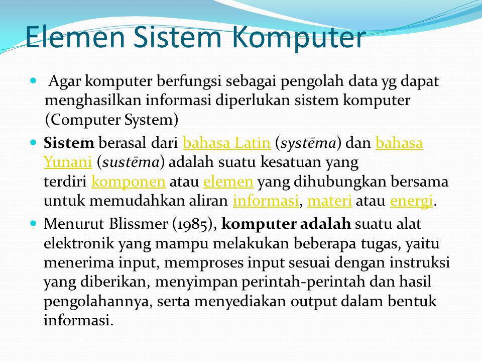 Elemen Sistem Komputer
