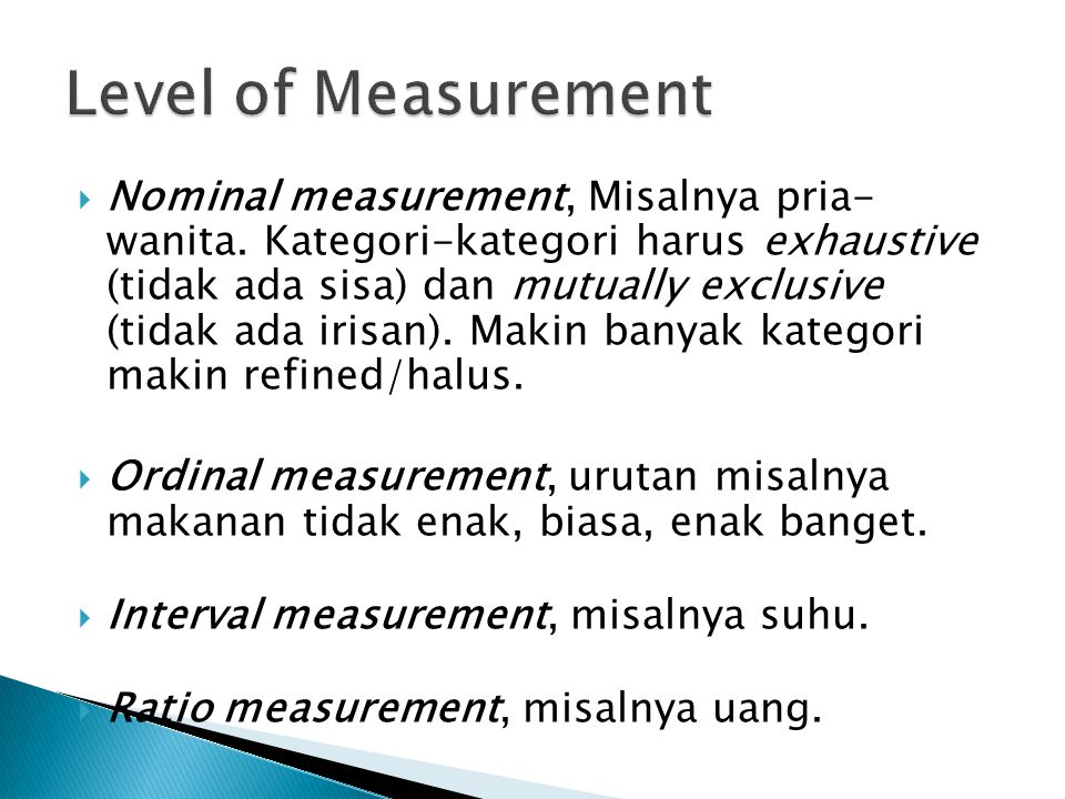Level of Measurement