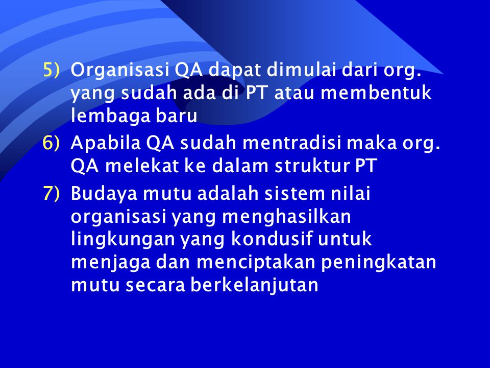 Organisasi QA dapat dimulai dari org