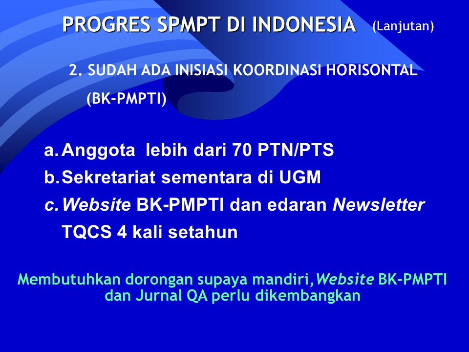 PROGRES SPMPT DI INDONESIA