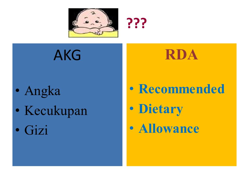 AKG Angka Kecukupan Gizi RDA Recommended Dietary Allowance