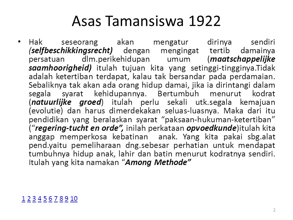 Asas Tamansiswa 1922