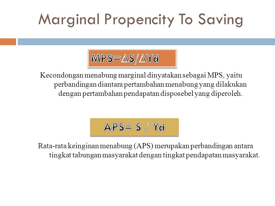 Marginal Propencity To Saving