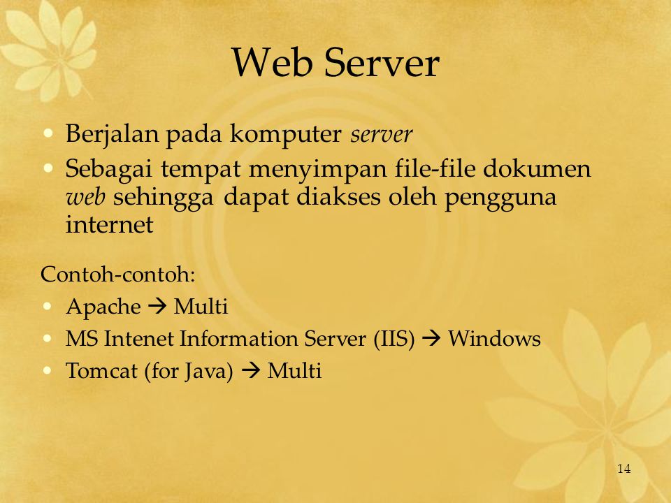 Web Server Berjalan pada komputer server
