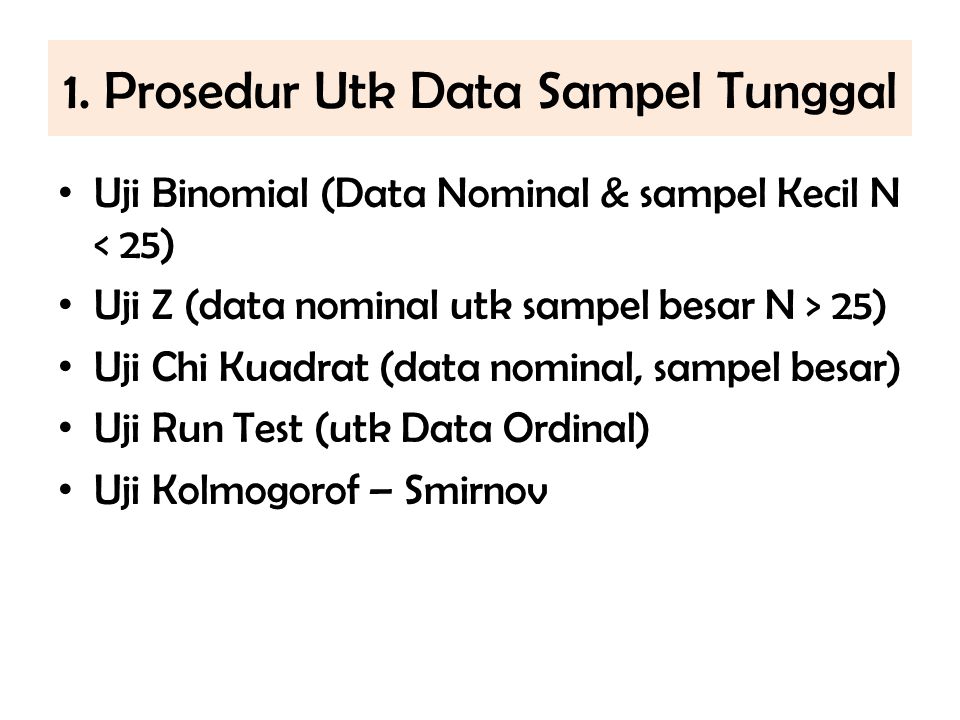 1. Prosedur Utk Data Sampel Tunggal