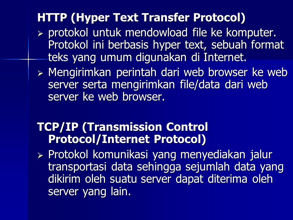 HTTP (Hyper Text Transfer Protocol)