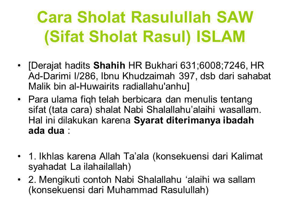 Cara Sholat Rasulullah SAW (Sifat Sholat Rasul) ISLAM