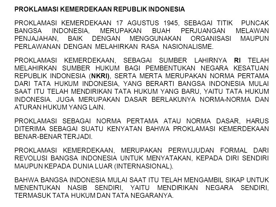 PROKLAMASI KEMERDEKAAN REPUBLIK INDONESIA