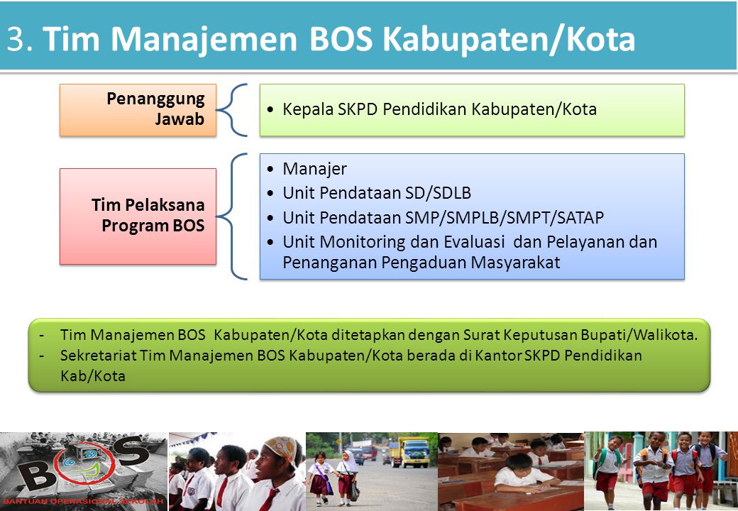 3. Tim Manajemen BOS Kabupaten/Kota