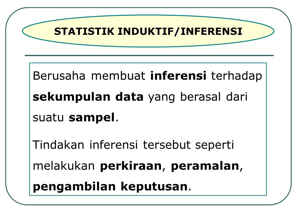 STATISTIK INDUKTIF/INFERENSI