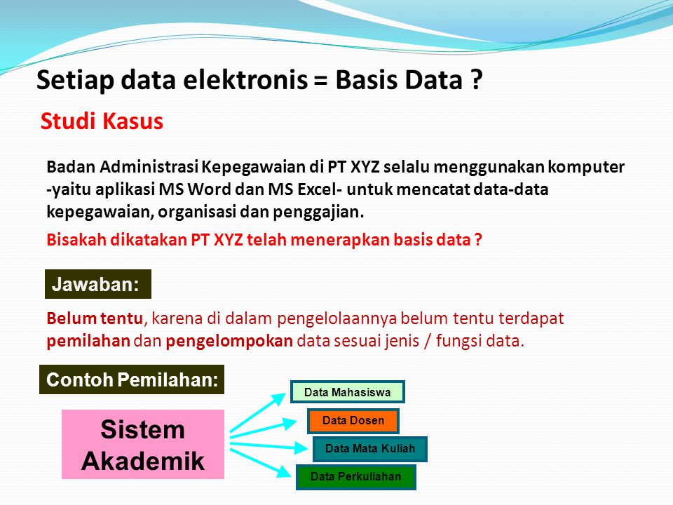 Setiap data elektronis = Basis Data