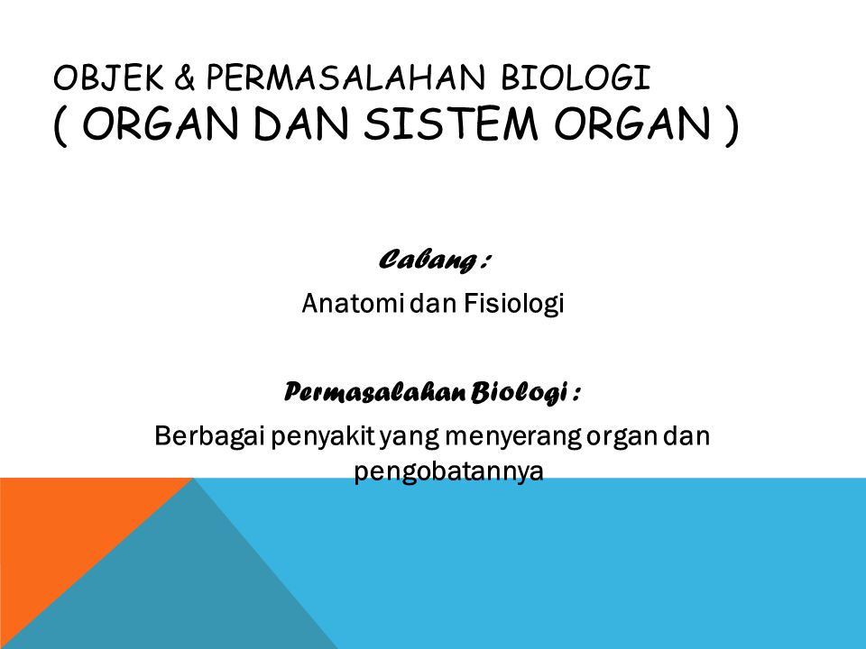 Objek & Permasalahan Biologi ( Organ dan sistem organ )