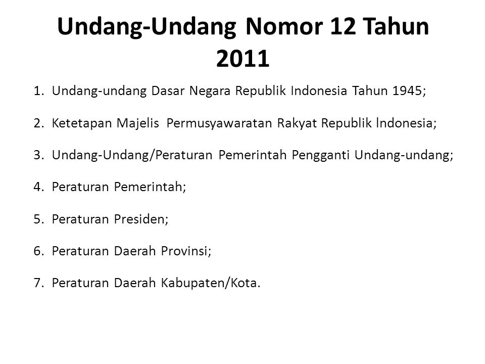 Undang-Undang Nomor 12 Tahun 2011