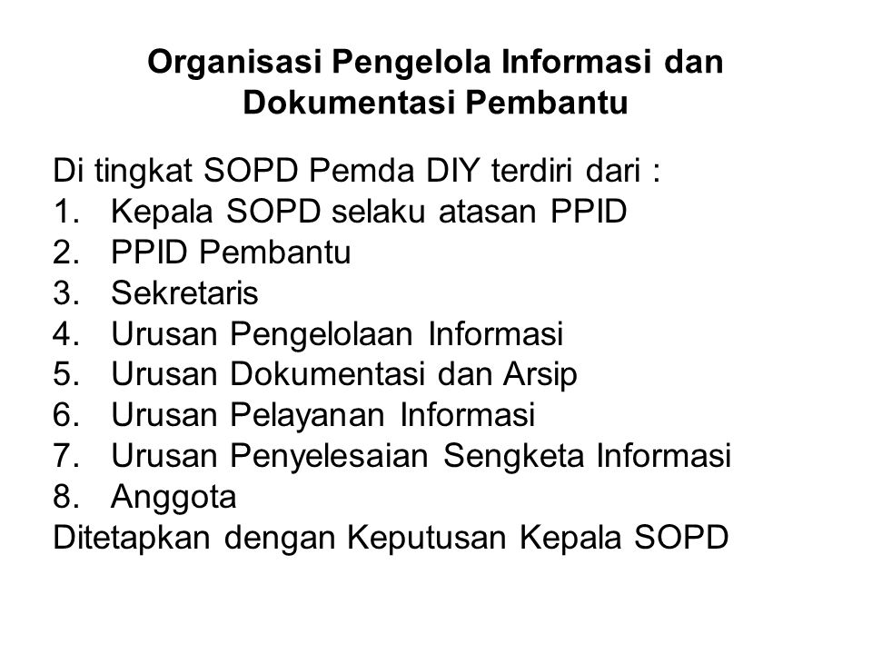 Organisasi Pengelola Informasi dan Dokumentasi Pembantu