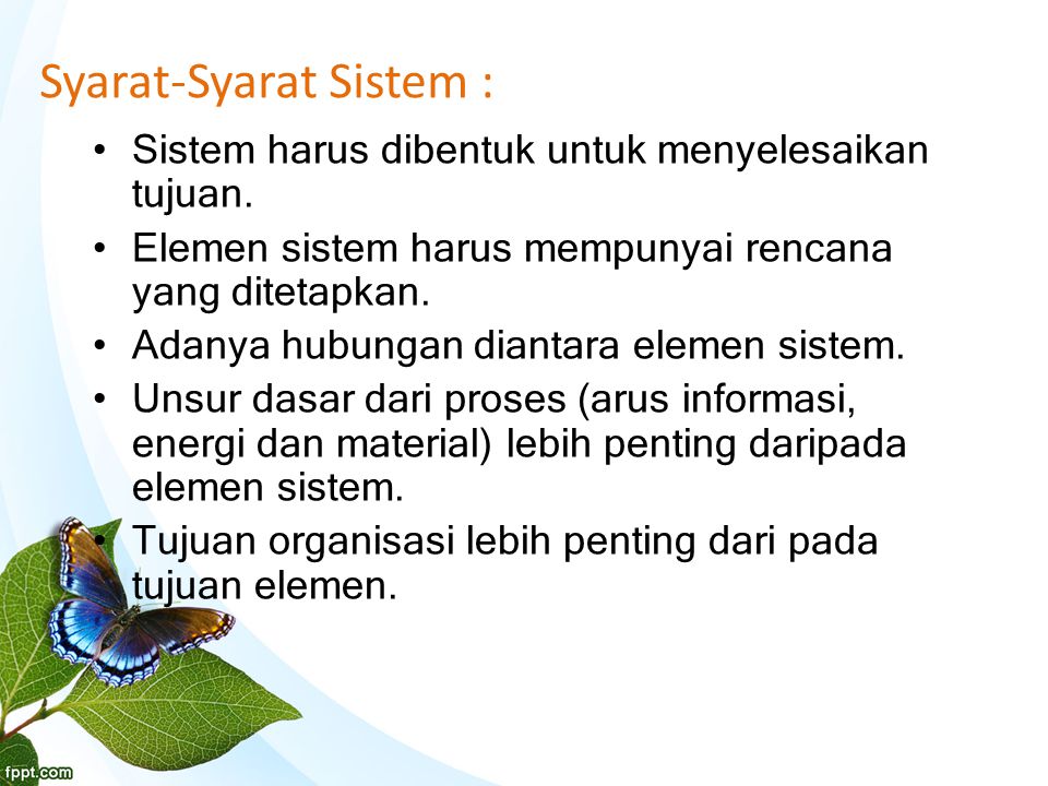Syarat-Syarat Sistem :