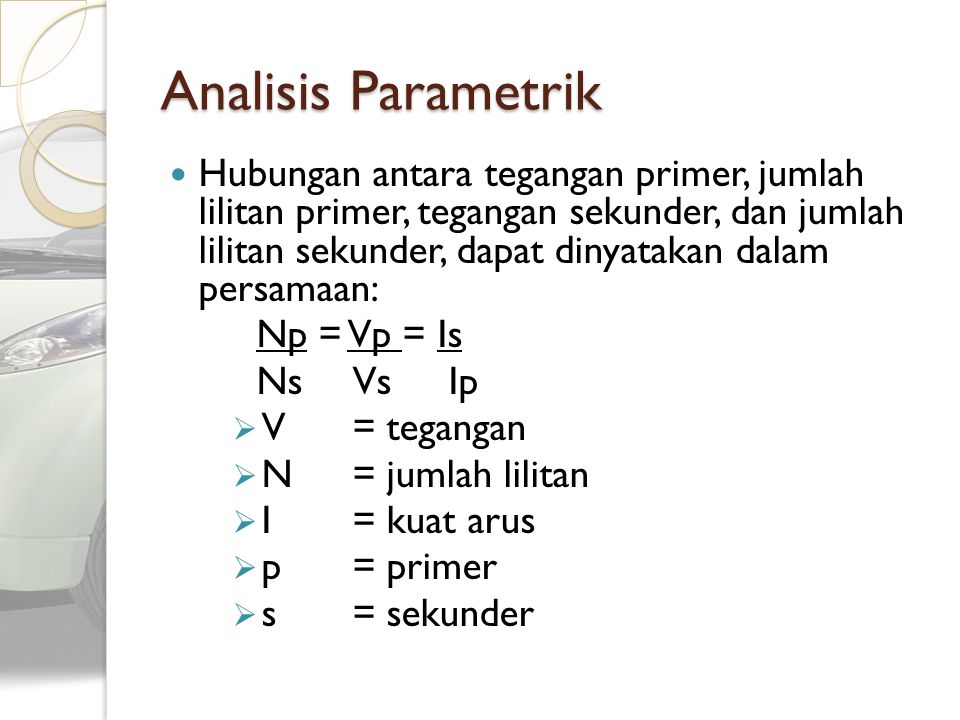 Analisis Parametrik