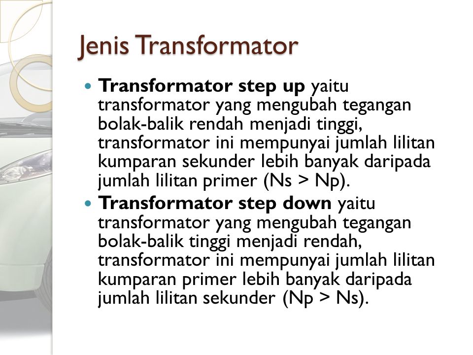 Jenis Transformator