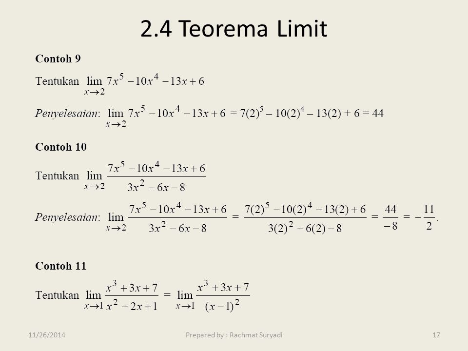 Contoh Soal Limit Dan Penyelesaiannya 2021