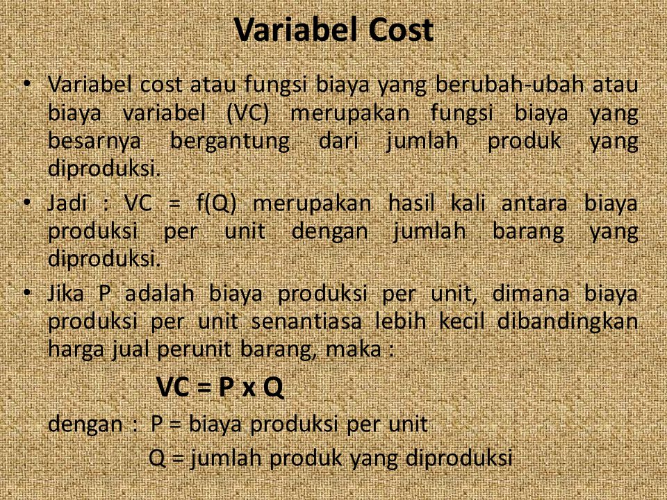 Variabel Cost