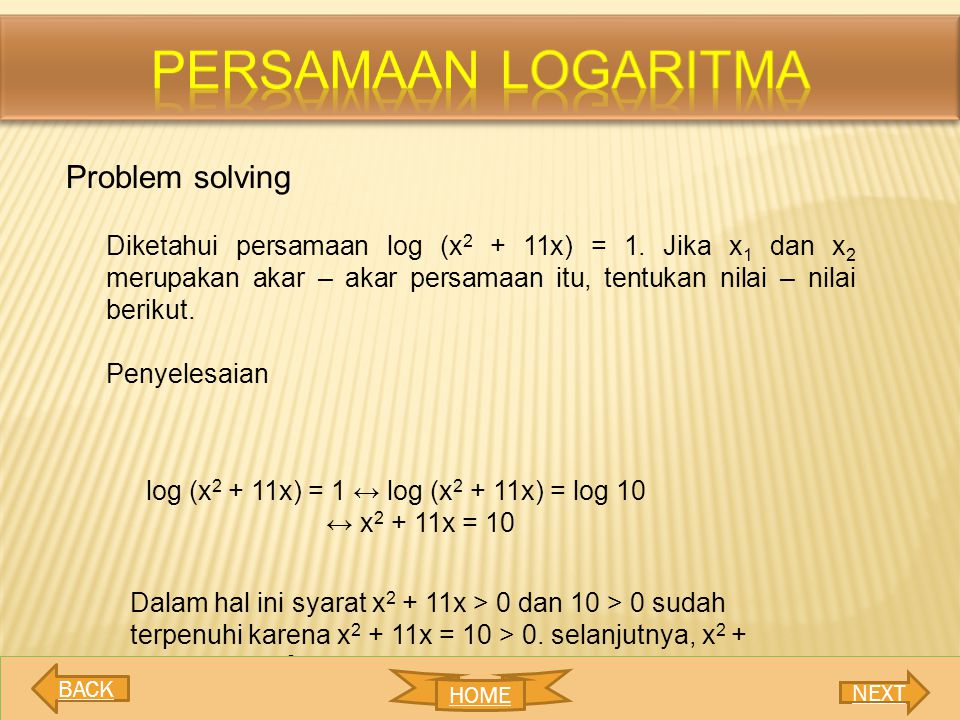 Persamaan logaritma Problem solving