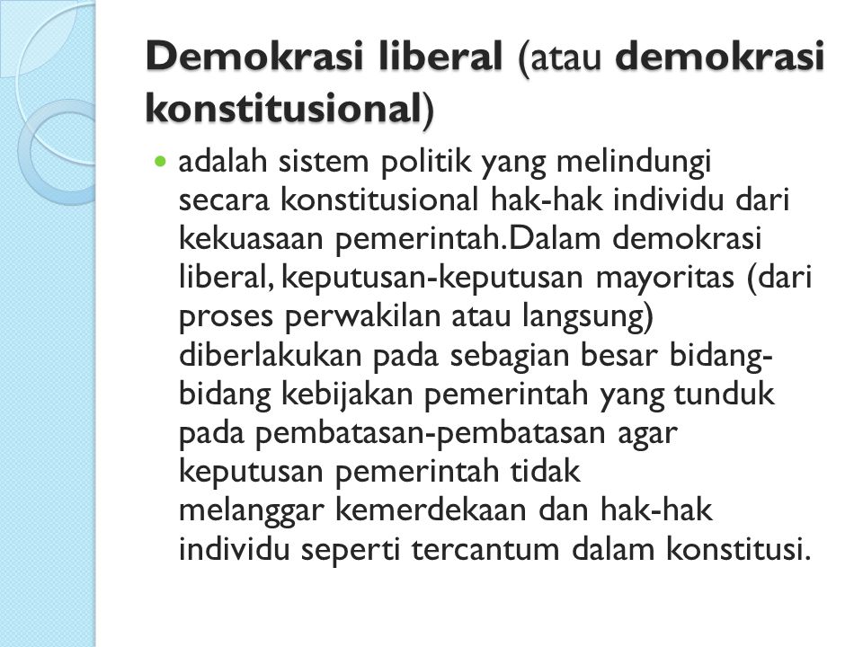 Demokrasi liberal (atau demokrasi konstitusional)