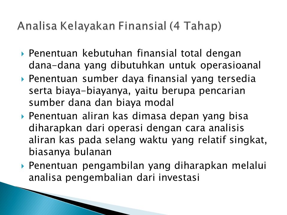 Analisa Kelayakan Finansial (4 Tahap)