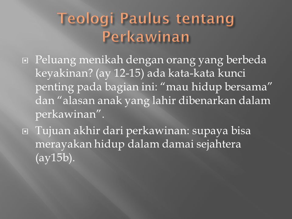 Teologi Paulus tentang Perkawinan