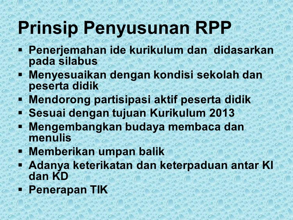 Prinsip Penyusunan RPP