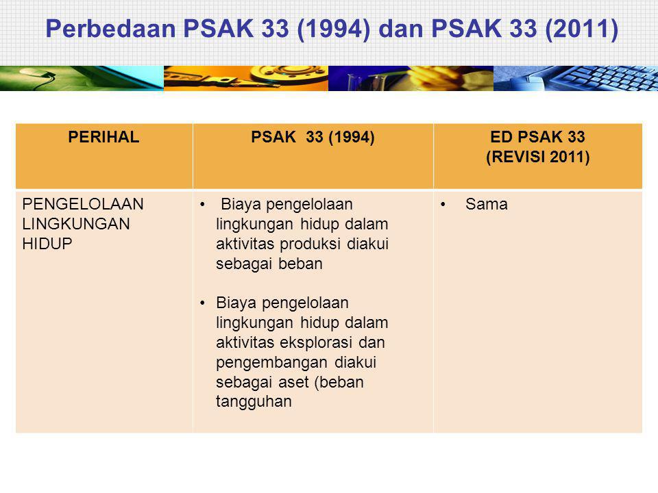 Perbedaan PSAK 33 (1994) dan PSAK 33 (2011)