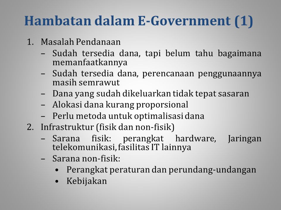 Hambatan dalam E‑Government (1)