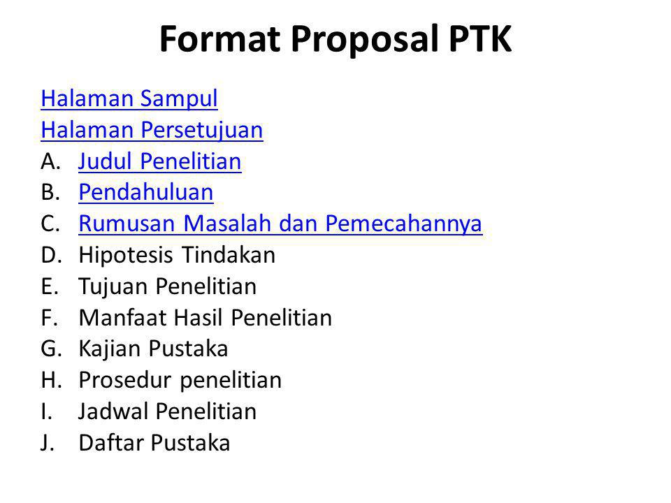 Format Proposal PTK Halaman Sampul Halaman Persetujuan