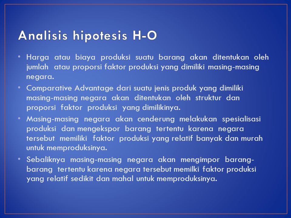 Analisis hipotesis H-O
