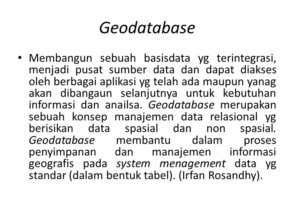 Geodatabase