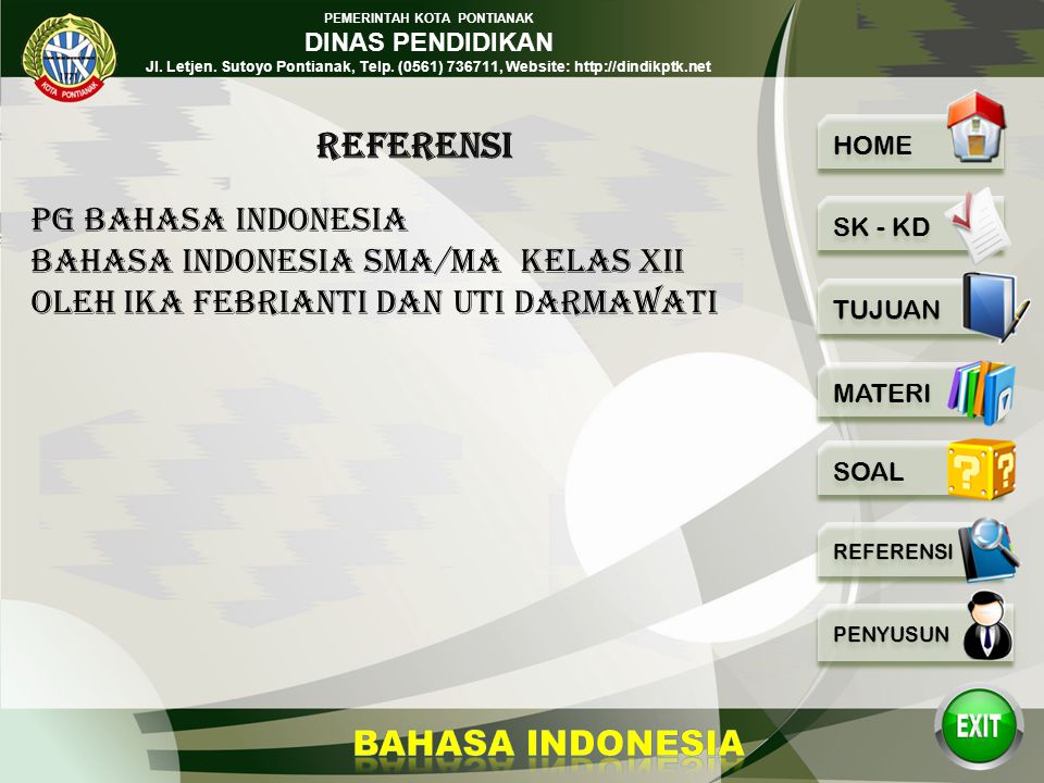 REFERENSI PG BAHASA INDONESIA BAHASA INDONESIA SMA/MA KELAS XII