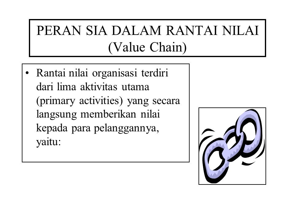 PERAN SIA DALAM RANTAI NILAI (Value Chain)