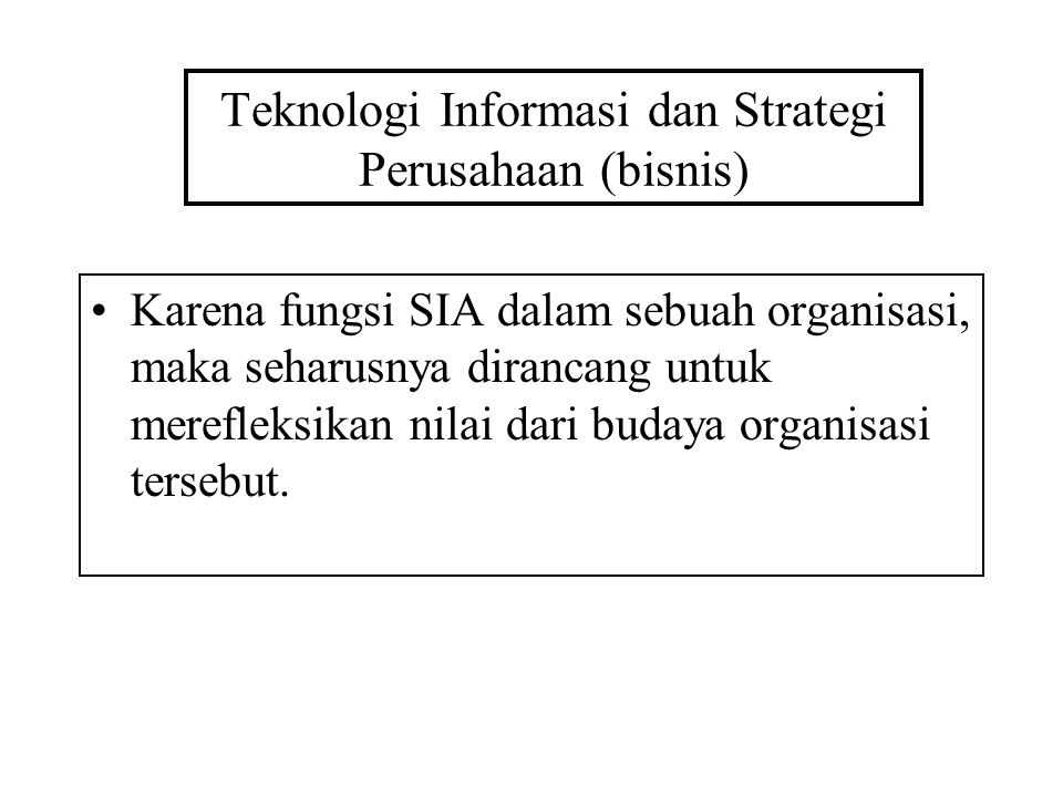 Teknologi Informasi dan Strategi Perusahaan (bisnis)