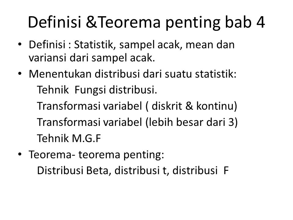 Definisi &Teorema penting bab 4