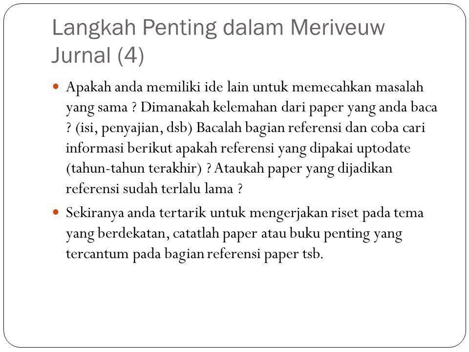 Langkah Penting dalam Meriveuw Jurnal (4)