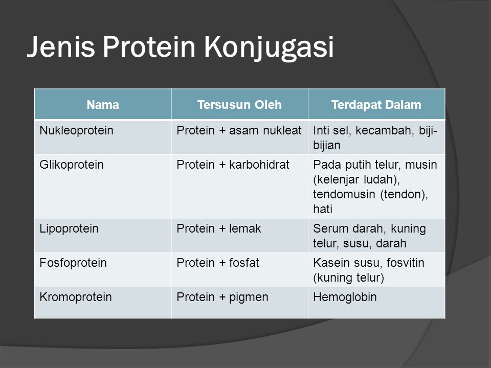 Jenis Protein Konjugasi